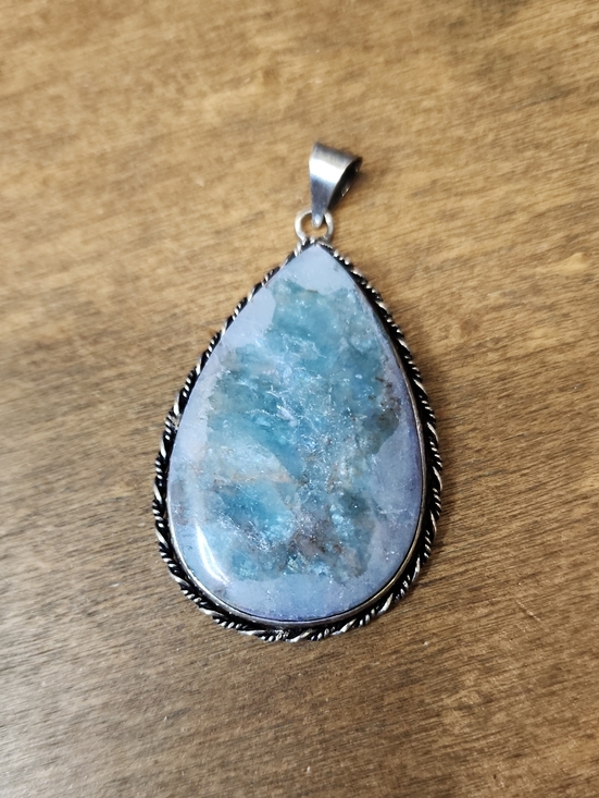 Jewelry - Blue Teardrop Stone Pendant Necklace - Women's Jewelry